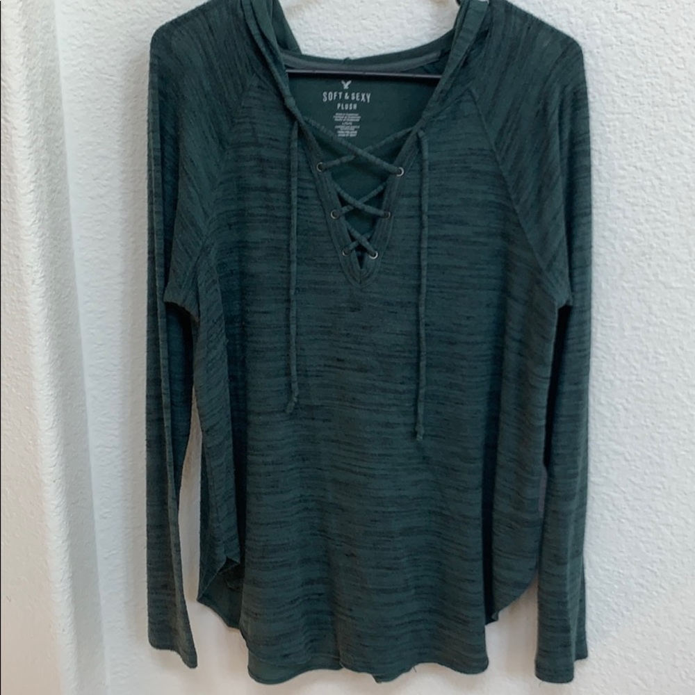 Green light weight soft sweater